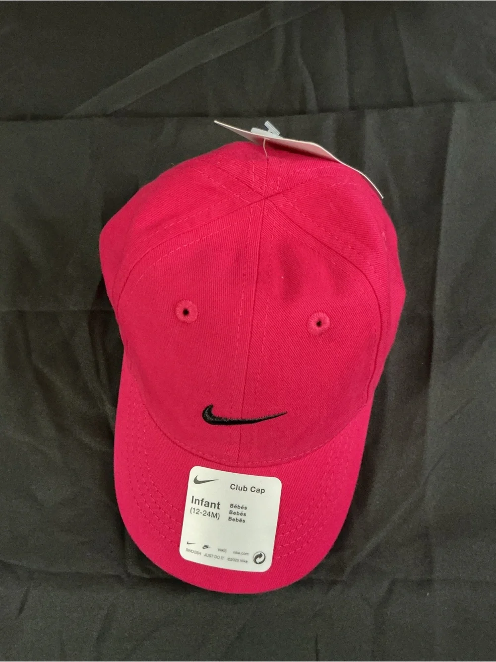 Nike Infant Club Cap - Hot Pink with Black Swoosh